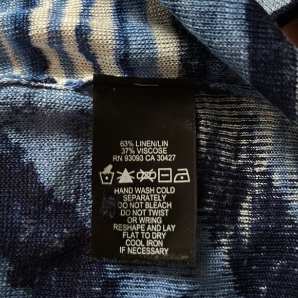 NIC & ZOE SEAGLASS abstract linen  open front drapery light cardigan 1X NWT - Picture 8 of 12